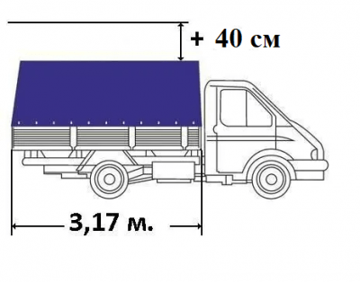 Тент на ГАЗель 3302 нового образца увеличенная в высоту + 40 см.